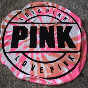 Vs pink round beach towel